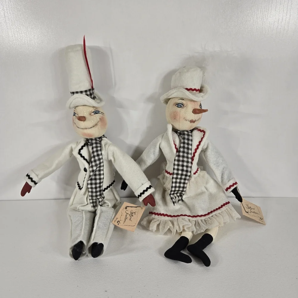 Gathered Traditions Joe Spencer Haley Snow Girl Harvey‎ Folk Art Christmas Dolls